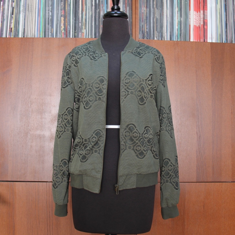 Lace bomber jacket